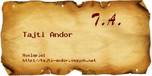 Tajti Andor névjegykártya